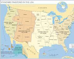 Image of map of the United States showing the Central Time Zone