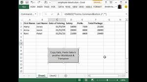 Excel has three inbuilt routes to duplicate worksheets. Copy Data Paste Another Workbook Transpose Automatically Using Excel Vba Youtube