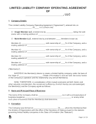 Free texas llc template for a texas limited liability company operating agreement. Free Llc Operating Agreement Template Sample Pdf Word Eforms