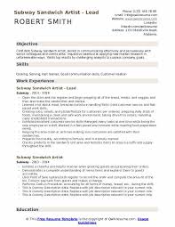 Subway Sandwich Artist Resume Samples Qwikresume