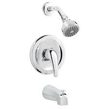 A tub and shower combination faucet includes a shower control handle set plus showerhead and tub spout. Belanger 3060w Bathtub Shower Faucet With 3 Handles Polished Chrome Bathroom Fixtures Bathtub Faucets Showerheads Urbytus Com