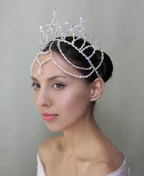 White Crystal Crown for Ballet Variation Headpiece Jewelry Dancer Tiara  Diadema Ballerina Accessory Princess Aspicia the Pharaoh's Daughter