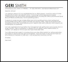 Office Assistant Sample Cover Letter Cover Letter Templates Examples