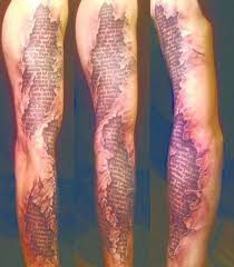 Torn Skin And Text Sleeve Ripped Skin Tattoo Tattoos Skin Tear Tattoo