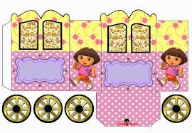 Dora The Explorer Princess Carriage Shaped Free Printable Box Dora The Explorer Gift Bag Templates Dora