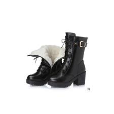Livraison gratuite à partir de 65$. Bottes D Hiver Femme Cuir Veritable Talons Laine Epaisse Botte Neige