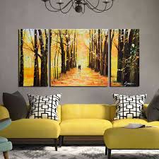 Artland Hand Painted Canvas Landscape Wall Art Little Forest Autumn 3 Piece Framed Oil Painting For Livi Canvas Art Wall Decor Diy Canvas Art Canvas Painting See more ideas about painting, canvas painting, painting projects.