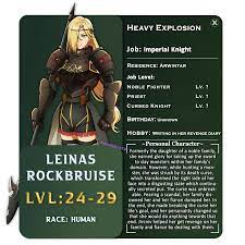 Leinas Rockbruise Character Sheet From Anime Overlord. in 2023 | Character  sheet, Character, Anime