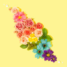 Pink white and green flower arrangements. Hd Wallpaper White Pink Purple And Green Flowers Wall Decor Red And Blue Flower Arrangement On Yellow Surface Wallpaper Flare