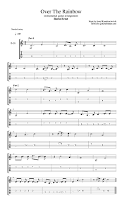 Get the guitar pro 6 file here over the rainbow is one of the most memorable of themes from a groundbreaking film and recording artist, written by harold arlen (music) and e y harburg (lyrics) it is a great song to have in your repertoire. Somewhere Over The Rainbow Guitar Tabs Instrumental Guitar Tab Easy Pdf Guitar Sheet Music Guitar Pro Tab Downl Guitar Sheet Music Guitar Guitar Tabs