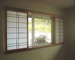 Walnut, warlon, outside mount wood top and bottom track. Shoji Screen Window Covering Shoji Window Shoji Screen Japanese Window Design