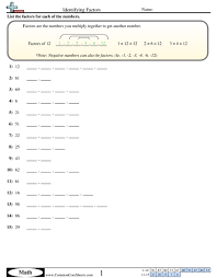 Practice the questions given in the worksheet on factors and multiples. Factor Worksheets Free Commoncoresheets