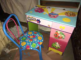 Shopkins Custom Painted Diy Desk Chair Colorful Desk Shopkins Room Cool Desk Chairs