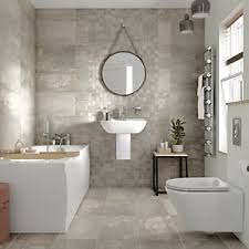 Black and white is always a great choice for bathrooms from that era. Floor Tiles Wickes
