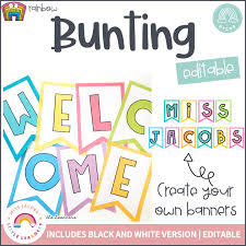 Black And White Welcome Banner Png Rainbow Classroom Signage And Bulletin Board Bunting In 2020 Welcome Banner Teacher Resources Organization Classroom