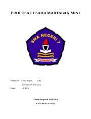 Semoga contoh proposal usaha roti bakar. Proposal Usaha Martabak Mini Docx Proposal Usaha Martabak Mini Penyusun Dito Adyne 08 Geffinsya A W R 12 Kelas X Ips I Tahun Pelajaran 2018 2019 Kata Course Hero