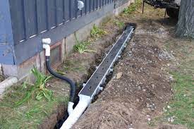 Also, check and repair berms and ditches as necessary. Installation Of Channel Drain System Dura Slope By Nds For In Ground Gutter System Backyard Drainage French Drain Installation Yard Drainage