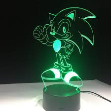 Us 19 0 Anime Sonic The Hedgehog Figure 3d Led Table Lamp Flash Effect 7 Colorful Acrylic Visual Illusion Usb Led Lights Kids Sleep Lamp Led Night Lights Sonic The Hedgehog Visual Illusion Sonic