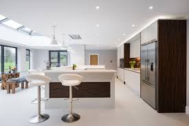 Photo of shaker cream taupe premier kitchens kitchen with granite. Dove Grey Kitchen With Timber Detail And Impressive U Shaped Island Contemporary Kitchen Kent By Stoneham Kitchens Houzz Ie