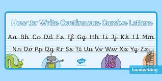 They write cursive letters with ink on a piece of paper with all their heart. Twinkl Cursive Writing Alphabet Banner Teacher Made