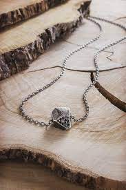 Polygonal Pendant With Black Diamonds 925 Sterling Silver Etsy Mens Silver Necklace Special Necklace Silver Necklace