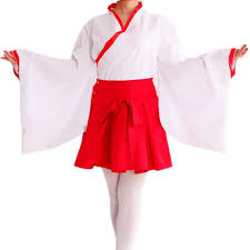 Japanese Miko Clothes Shinto Shrine Clothing Cosplay Anime Kikyou Kimono  Maid Costume Cosplay Outfit | lupon.gov.ph
