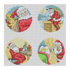 Woodland santa counted cross stitch pattern by studio b. Vintage Father Christmas Cross Stitch Patterns