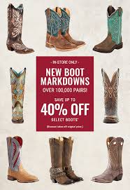 Find new and preloved boot barn items at up to 70% off retail prices. New Boot Markdowns Up To 40 Off Boot Barn Email Archive