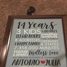 Personalized 14 Year Anniversary Art By Wanderingfables On Etsy Anniversary Gifts 14th Anniversary 14th Anniversary Gifts