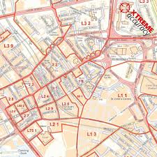 Liverpool City Centre Laminated Postcode Sector Map Map Logic