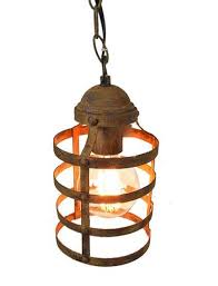 Industrial Rustic Metal Drum Hanging Pendant Lamp Ll313 Dci Mellow Monkey