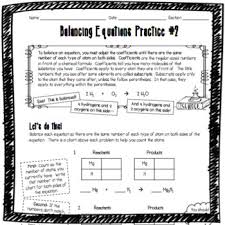 Balance each of the following equations. Balancing Chemical Equations Practice 2 By Adventures In Science