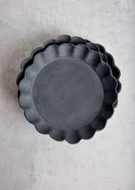 Image Of Large Charcoal Fluted Dish Modern Ceramics Handmade Modern Dishes