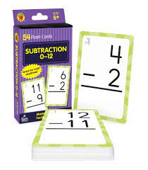 For ages 5 and up; Carson Dellosa Subtraction Flash Cards Grades 1 3 Subtracting Select Factors Through 12 100 Math Problems For Elementary Mathematics Practice 54 Pc Brighter Child 0087577954219 Amazon Com Books
