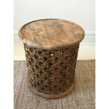 Image Of Tribal Carved Wood Side Table Side Table Side Table Wood Table