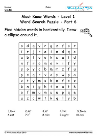 This is a free preview of our premium 1st grade english worksheets collection. Word Search Puzzle 100 Must Know Words For 1st Grade Free Printable