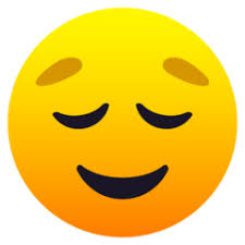 This emoji shows a face with eyes peacefully relieved face emoji could be used to express a calm happiness over pleasant news, to show relief. Relieved Face Emoji