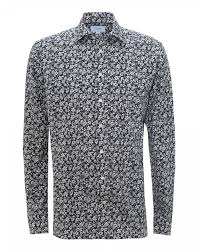 Each limited edition sport shirt is individually numbered. Eton Shirts Mens Black White Floral Pattern Shirt