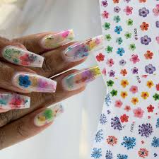 Floral acrylic nails are never out of style and this design will prove that! Dried Flower Nails 3d Nail Stickers Decals Adhesive Maincure Salon Acrylic Nail Art Tool On Aliexpress