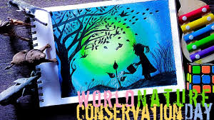 Nature conservation day prakriti sanrakshan poster. Nature Conservation Day Drawing Oil Pastels Save Nature Poster Youtube