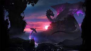 1920x1080 purple dragons wallpaper purple dragons wallpaper. Digital Wallpaper Of Purple Dragon Resting On Mountain Hd Wallpaper Wallpaper Flare