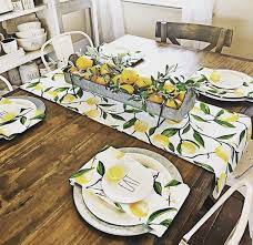 Pin By Creative Chics Aprons On When Life Gives You Lemons Make Lemonaide Lemon Kitchen Decor Dining Table Decor Lemon Table Decor