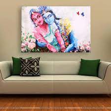 First, prepare your room to be painted by covering the furniture and cleaning the walls. Canvas Painting Beautiful Radha Krishna Art Wall Painting For Living Room Bedroom Office Hotels Drawing Room 91cm X 61cm Inephos