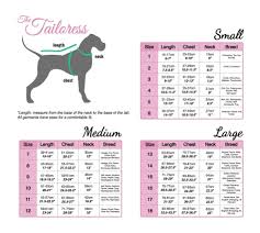 Sizing Chart The Tailoress