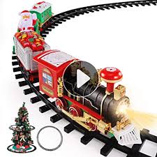 ¡dale vida para que se vea genial en navidad! Amazon Com Temi Juego De Juguetes De Tren De Navidad Que Se Desplaza Alrededor Del Arbol Tren Electrico Con Motor De Locomotora Coches Y Pistas Juego Con Pilas Con Luces Y Sonidos