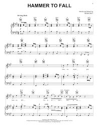 Queen Hammer To Fall Sheet Music
