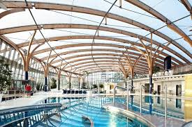 Prienavera Erlebnisbad Prien Pneumatisches Dach Aus Etfe Folie Und Etfe Pneus Temme Swimming Pool Architecture Timber Structure Structure Architecture