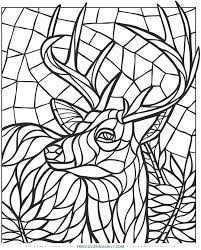 Free Deer Stained Glass Coloring Pattern Coloring Pages Animal Coloring Pages Free Mosaic Patterns