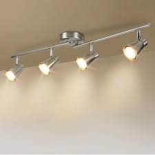 The control switch is great all around. Buy Dllt 4 Light Led Track Lighting Kit Flush Mount Spotlight Ceiling Directional Ceiling Light For Kitchen Dining Room Bedroom Office Brushed Nickel Gu10 Bulbs Included Online In Indonesia B07z36cvrz
