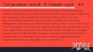 Σa = jumlah ayat yang menggunakan kata yang sama. Pesan Yg Yerdapat Di Surah Al Maidah Ayat 48 Brainly Co Id